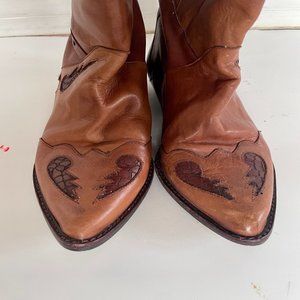 Vintage 80s western Palomino brown boots